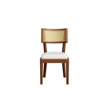4 Solid Wood Dining Chairs With Rattan Backrests, Comfortable And Breathable, Suitable For Dining Room, Living Room, Cafe, Modern Style, Linen, Walnut, 50 X 58 X 88 Cm - Brown - View 10