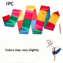 1/3pcs Gymnastics Ribbon Stick, Magic Wand And Ribbon Gift, Shiny Gradient Color Rhythmic Gymnastics Ribbon Gift With Tassels And Rotating Ribbon, Gradient Dance Ribbon, Artistic Dance Gymnastics Performance Decoration Prop, Gymnastics Dance Ribbon Party Gift, Gymnastics Performance Training Tool, Birthday Party, Ribbon Decoration Small Gift - Multicolor - View 10