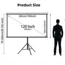 Tripod Projector Screen With Stand 60" , 72" 4:3 , 16:9 4K HD Projection Screen Stand Wrinkle-Free Height Adjustable Portable Screen For Projector Indoor Outdoor For Movie, Home Cinema, Gaming - View 9