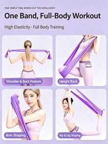Yoga Latex Resistance Band For Back, Butt, Shoulder And Stretching Training, Fitness Pull Rope - Pink - View 5