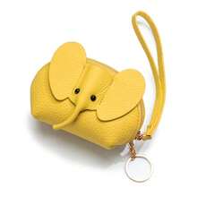 1pc New Creative Cute Elephant Bag Charm Women's Key Pouch Creative Card Holder Leather Elephant Coin Purse Zipper Lipstick Storage Bag Makeup Bag - Multicolor - View 11
