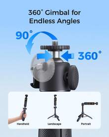 TELESIN Mini 快速開啟自拍棒三腳架,適用於 Osmo Action 6 5 Pro 4 3 Nano Pocket 4 3,鋁合金支架三腳架,適用於 HERO 13 12 Black Luna Ultra X5 X4 Xtra Edge - 查看 7
