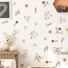 1pc Rustic Painted Floral Wall Sticker - Bohemian Pastoral Style Home Bedroom Room Wall Decoration Decal - Multicolor - View 5