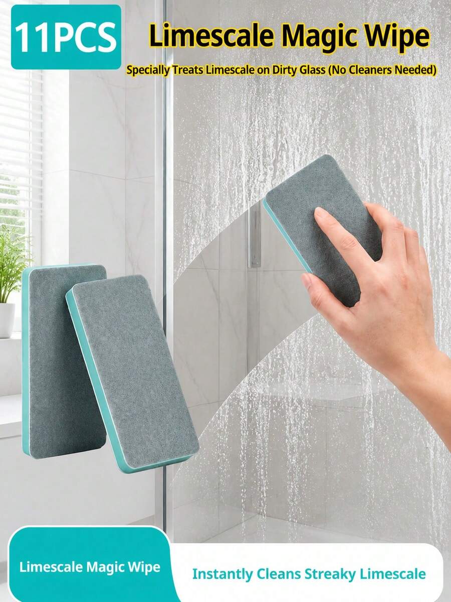 1/5/10pcs Descaling Cleaning Brush, Multi-Functional Cleaning Tool For Bathroom Glass, Mirror And Shower Tile, Removes Water Stains, Limescale And Water Spots, Suitable For Windows And Sinks - Multicolor - View 1