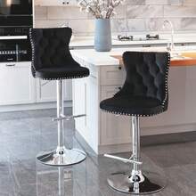 Barstools - Black + Velvet + Foam - View 1