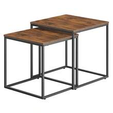 Aseto Set Of 2 Rectangular Coffee Tables Nesting Side End Table Wood Large & Small Nightstand Bedside Board Unit Desk Furniture Decor Living Room Bedroom Home Office Apartment Center Tea Tray Stackable Dual Countertop Multi Color - Adjustable - View 5