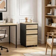 Chic Bedside Cabinet,Mobile Storage Cabinet,Filing Cabinet,Cylindrical Cabinet (Only With Bedside Cabinet) - Natural Color - View 2