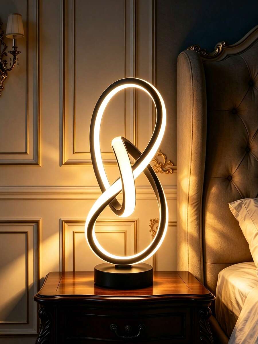 Modern Creative Spiral USB Desk Lamp, 3 Colors Available, 3 Color Temperatures Adjustable, Plug-In Switch - Stylish Black Design, Suitable For Bedroom, Living Room Or Study | Artistic Metal Table Lamp Perfect For Creating Cozy Atmosphere