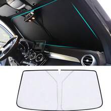 1pc Car Front Windshield Sun Shade - Heat Insulation & UV Protection, Car Interior Accessory, Split Design, Foldable For Easy Storage, Fits Most Car Models, Sun Protection Curtain, Car Sun Shade, Front Windshield Sun Shade, Blackout Curtain Equipment, Car Interior Windshield Sun Shade, Small Car Sun Umbrella, Christmas, Halloween, Valentine's Day, Thanksgiving Gift - A - View 4
