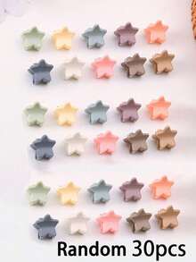 30/50 piezas Pinzas de pelo con mini flores - Múltiples colores disponibles, accesorios de pelo de plástico de unicolor lindos, adecuados para niñas, agarre suave para cabello fino y suave, adecuados para todas las estaciones, uso diario casual - Multicolor - Ver 12