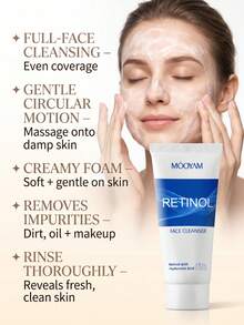 MOOYAM MÔOYAM Retinol Face Cleanser, Gentle Foaming Facial Cleanser For Deeply Cleansing Dirt & Impurities, Refine & Smooth Skin Texture, Refreshing Daily Facial Wash For Face Skin Care - RETINOR FACE CLEANSER - View 7