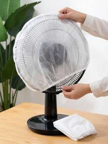 Minimalist White PEVA Fan Dust Cover, Elastic Fan Protective Mesh, 450-600mm Universal Size, Suitable For Living Room Bedroom Office Electric Standing Floor Fan Head, 360 Degree All-Around Protection, Waterproof Washable Reusable Storage Protection Bag - Multiple Styles and Colors - View 12