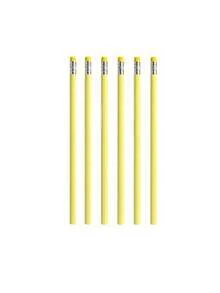 6/12 piezas Lápices de madera de color amarillo claro sólido con cabezales de goma de borrar a juego, férulas de aluminio metálico resistente, las gomas de borrar no se caen. Barril de madera natural con tacto suave y redondo, escritura suave sin romperse. unicolor minimalista sin patrones, adecuado para práctica de escritura a mano, notas de oficina, bocetos y garabatos. , Y sin olor, apariencia fresca, perfecto para útiles escolares, regalos creativos y obsequios de eventos - Rectángulo - Ver 7