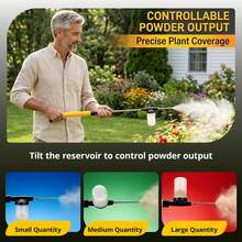 Adjustable Powder Duster With 4 FT Extension Pole, Manual Pump Sprayer For Diatomaceous Earth And Fine Garden Powder, Handheld Dispenser Tool For Home And Yard Maintenance - Yellow Powder Duster - View 7