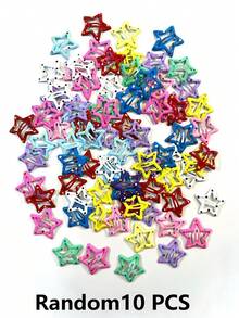 30pcs Colorful Hollow Star Hair Clips - Cute Bangs Clips For Fashionable Women. No Storage Box, Used For Hairstyle Creation. These Hair Clips Add Charm To Your Look, Great For Daily Wear. - Multicolor - View 10