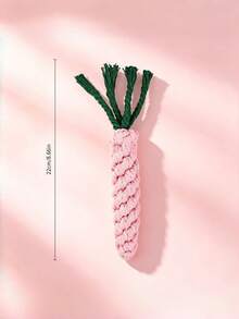 Pink Cotton Rope Dog Chew Toy Set, Durable Bite-Resistant Teething Toys, Interactive Knotted Rope Bone Rabbit Carrot Ball Toys, Suitable For Small And Medium Puppies Teeth Cleaning - Multicolor - View 14