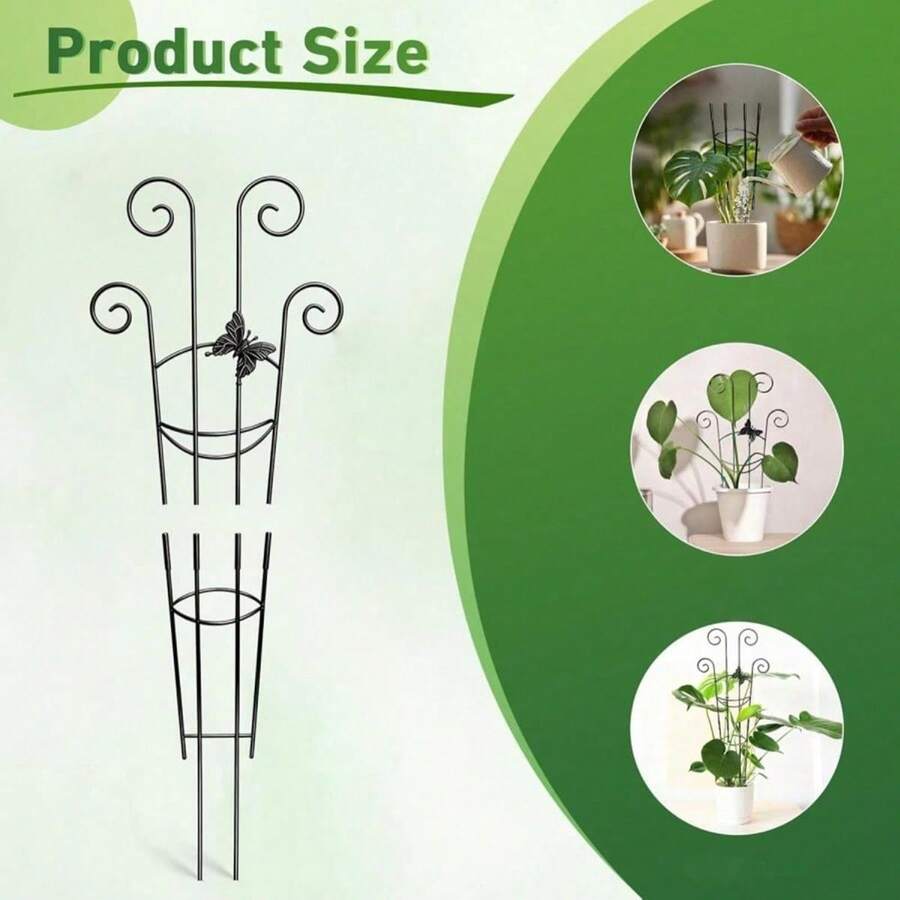 1件裝植物攀爬支架/格柵，可彎曲自定義塑膠植物支撐樁，適用於室內外花園盆栽攀緣植物與花卉