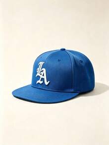 1pc Unisex Flat Brim Baseball Cap, LA Letter Gothic Embroidery, Hard Top Hip-Hop Style, Adjustable Strap, Suitable For Casual, Street, Party, Travel Daily Wear - Multicolor - View 8