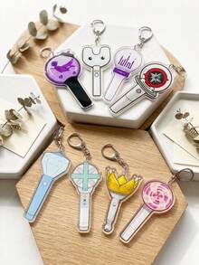 1pc K-POP Lightstick Keychain, Mini Acrylic Lightstick Keychain, Monster/NEW Jeans/TWICE/EXO/TXT, Perfect Gift For Fans, Convenient To Carry And Collect, K-POP Lightstick Keychain, Gift, MOA Keychain, Carat Merchandise, Stay Accessories, TWICE/Once Gift, Lightstick, ARMY Collectibles - Multicolor - View 4