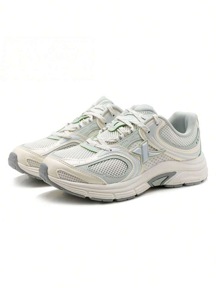 XTEP New Breathable Retro Dad Shoes Lightweight Platform Sports Casual Women's Sneakers - Beige/Green - View 1