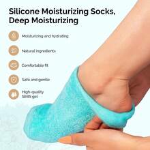 1 Pair Reusable Silicone Gel Foot Socks, Soft Flocked Foot Covers, Comfortable Foot Support Accessory, Suitable For Home Indoor Daily Casual Use - Multicolor - View 2