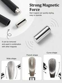 Beautizon Nailartlab 6pcs Rotating Cat Eye Nail Magnets, 3D Strong Magnetic Cat Eye Nail Art Tools, Multi-Functional Cat Eye Nail Magnet Set, Cat Eye Nail Polish Gel Design Nail Art Tools - Multicolor - View 8