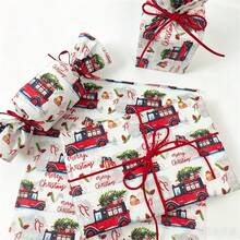 10/30/60 Sheets Colorful Christmas Tree Pattern Wrapping Paper, 50*35cm Gift Wrapping Paper, Suitable For Wedding, Christmas Gift, Birthday Gift Wrapping, Bouquet Filling, Party Gifts - Christmas Car - View 3