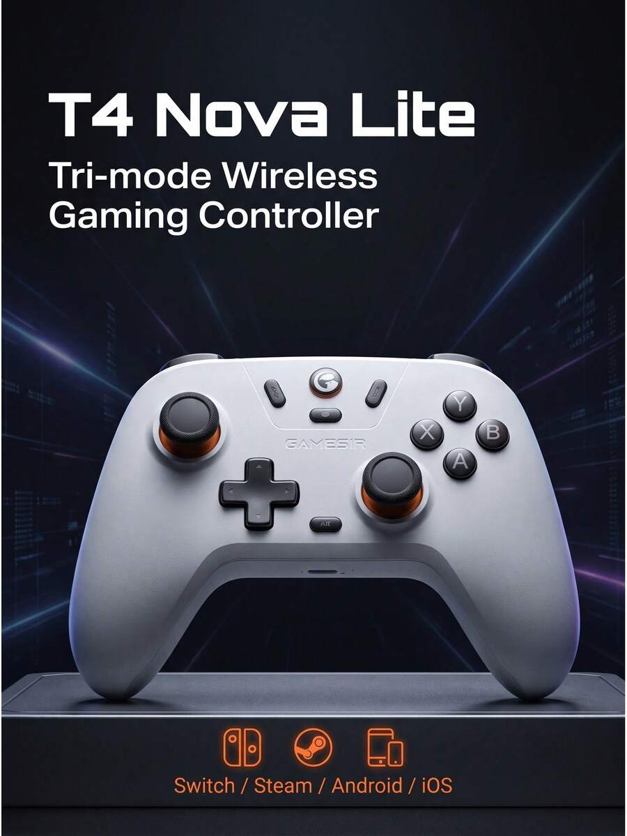 GAMESIR T4 Nova Lite Pro Gaming Controller, Linear Triggers, Tri-Mode Wireless 2.4G/Bluetooth/Wired, Compatible With Switch/Steam/Android/IOS - View 1