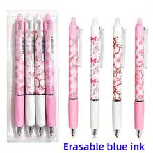 Bow Knot Themed Erasable Gel Pens-0.5Mm Fine Tip, Quick-Drying Blue Ink,Lightweight Retractable Rollerball Pen With Built-In Eraser, Back To School Supplies Essentials - Multicolor - View 7