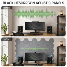 Self-Adhesive Hexagon Acoustic Panels - 12 Pack Soundproof Felt, 0.9" Thick, Noise Absorbing For Wall & Studio, Easy Installation, Home Recording - Gray - View 4