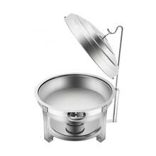 Gladney Round Stainless Steel Chafing Dish 7.5L Silver Buffet Warmer With Lid For Parties And Catering - Silver - View 1