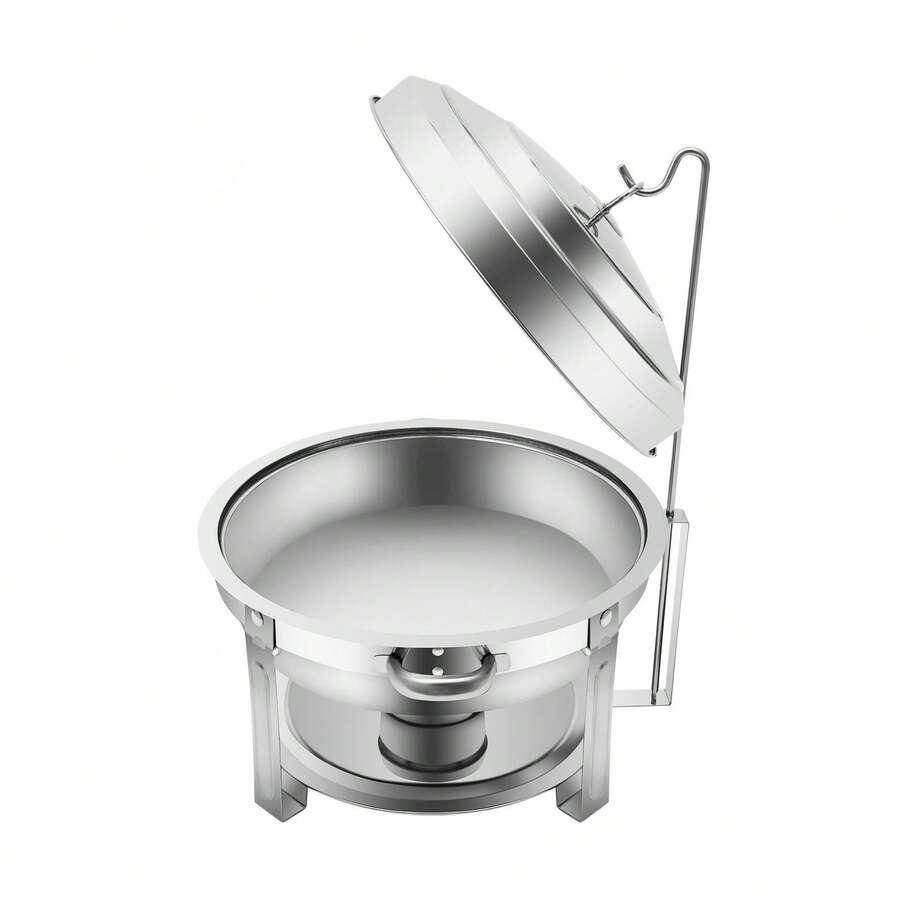 Gladney Round Stainless Steel Chafing Dish 7.5L Silver Buffet Warmer With Lid For Parties And Catering - Silver - View 1