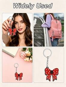 2pcs Cute Bow-Shaped Can Opener Keychain, Portable Soda Beer Pull Tab Opener, Mini Beverage Bottle Opener, Sweet Bow Pendant, Multi-Functional Home Camping Tool, Cute Gift For Girls And Friends - Multicolor - View 4