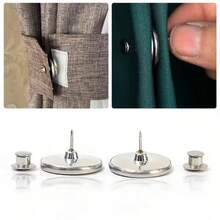 1Pair/2/4/5/7Pairs Magnetic Curtain Clips, Curtain Magnet Clips Magnetic Fixing Buckle, Suitable For Shower Curtains, Sewing Closure, Wall And Door Stickers - Silver - View 13