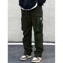 Men Loose Cargo Pants For Streetwear, Daily Wear And Weekend Outfits - 黑色 - 查看 4