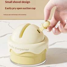 1pc Cute Ice Cream Shaped Strong Suction Cup Quick Home Kitchen Knife Sharpener, Portable Non-Slip Sharpening Tool - Multicolor - View 4