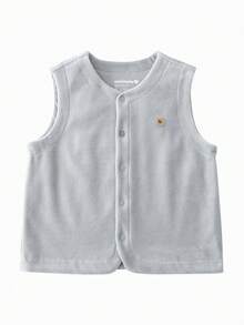 mini bala Baby Fine Velvet Belly‑Protect Vest, Versatile For Inner & Outer Wear, 2026 Fall‑Winter - Light Gray - View 4