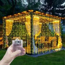 Battery Powered Wireless LED Fairy String Lights, 8 Lighting Modes, IP44 Waterproof Flexible Decorative Lights, Easy To Install, Suitable For Bedroom, Christmas, Birthday, Holiday Home Decor - Battery-powered Curtain Lights - View 5