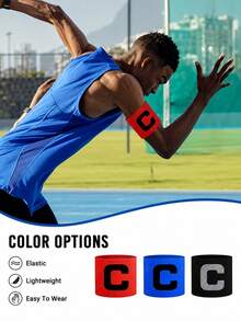 Elastic Football Captain Armband With C Logo For Team Identification, Adjustable, Suitable For All Ages And Genders, For Outdoor Activities, Football, Rugby, Basketball, Volleyball, Football Team Accessory - Multicolor - View 6