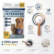 Enzyme Based Powder Laundry Detergent For Cat Pee, Deodorizer, Urine, Dogs Beds, Pee Pads, Dog Drool, Stain Eliminator 64 Loads - White - View 6