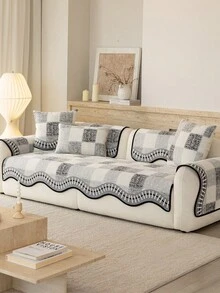 1pc Chenille Minimalist Square Sofa Cushion Pad For 1/2/3/4 Seater Sofa, Armrest And Backrest Cushion, Sofa Cover, All Season - Grey - View 11