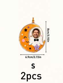 Custom Photo Halloween Hanging Ornament, Personalized Ghost Pendant Decor, Spooky Party Room Accent, Customized Name Keepsake, Customizable Picture Holiday Gift For Family, Friends, Couples, Festive Halloween Decor, Unique Gift, Room Decor - Ginger - View 16
