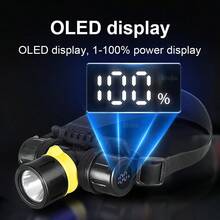 Lampu Kepala Selam LED Super Terang 200000LM Lampu Kepala Selam Profesional yang Kuat, Dapat Diisi Ulang, Lampu Senter Kepala Tahan Air IPX8 - Hitam - View 8