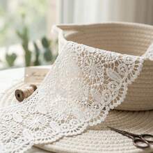 1/5" 13cm Wide White Floral Embroidered Lace Trim, Vintage Hollow Crochet Lace Ribbon, Suitable For Sewing, DIY Crafts Lace Trim, Can Be Used For Dresses, Wedding Dresses, Curtains, Doll Clothes, Scrapbooking, Journal Decoration, Soft Cotton Lace Trim - Multicolor E - View 7