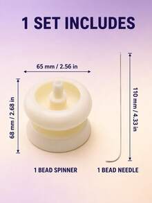 1 Set Manual Rotating Bead Spinner Kit, Includes 1 Random Color Bead Bowl And 1 Beading Needle, Power-Free Fast Beading Tool, Suitable For Seed Beads, DIY Bracelets, Necklaces, Waist Beads And Jewelry Making, Portable Compact Handmade Accessory - Multicolor - View 12