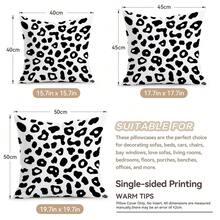4pcs White Leopard Print Pillow Covers, Single-Sided Printed Pillow Covers, Suitable For Living Room, Bedroom, Home Decor, All-Season Pillow Covers - Multicolor - View 3