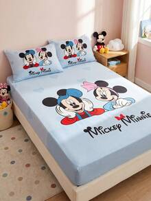 Disney 1件裝迪士尼卡通印花包床單床墊套，男孩秋季床上用品，床墊保護套，柔軟舒適溫馨透氣防皺，可機洗，Twin/Full/Queen/King尺寸，不含枕頭與枕套，臥室裝飾，聖誕禮物 - 彩色 - 查看 7