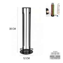 Rotatable Coffee Capsule Storage Rack, Black Metal Coffee Pod Holder, Rust‑Proof Coffee Capsule Organizer, Practical Accessory For Home Kitchen Coffee Bar, Holds Multiple Types Of Coffee Pods, Perfect For Daily Coffee Preparation - Black - View 14