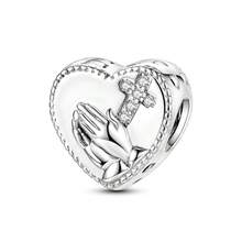 1pc Unique Prayer Bead Silver Cubic Zirconia Cross Safety Clasp, Perfect For Pairing With Original Bracelets, Necklaces And Bangles, For DIY Jewelry Making, Also A Great Birthday Gift For Female Friends. - Silver - View 14