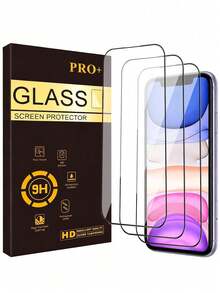 3片裝 Apple 全螢幕 HD 防刮鋼化玻璃螢幕保護貼，相容 18/18 Pro/18 Pro Max/17/16 Pro Max/16/16 Pro/16 Plus/15 Pro Max/15/15 Pro/15 Plus/14 Pro Max/14/14 Pro/14 Plus/13 Pro Max/13/13 Pro/12/11，黑色絲印邊框 HD 螢幕保護貼，適用於 iPhone 螢幕保護貼 - 無色 - 查看 41